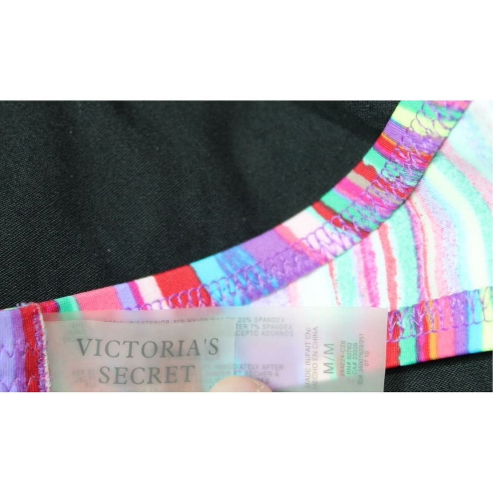 ✨2/$20 Victoria's Secret Striped Halter Bikini Swim Top Multi Size Medium HW6010 - Picture 5 of 6